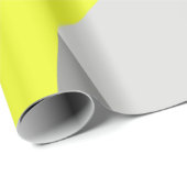 Papier Cadeau Art abstrait motif jaune blanc gris (Coin rond)