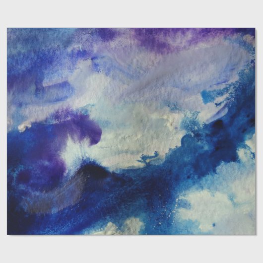 Papier Cadeau Art Abstrait Océan (Plat)