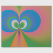 Papier Cadeau Art abstrait papillon bleu (Plat)