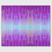 Papier Cadeau Art Abstrait rose, violet et bleu (Plat)