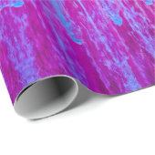 Papier Cadeau Art Abstrait rose, violet et bleu (Coin rond)