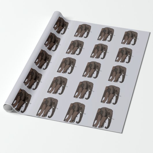 Papier Cadeau Art animal éléphant (Déroulé)