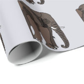 Papier Cadeau Art animal éléphant (Coin rond)