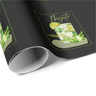 Papier Cadeau Art aquarelle Mojito Cocktail