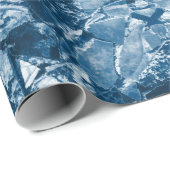 Papier Cadeau Art autochtone tribal Blancs Bleu noir foncé class (Coin rond)