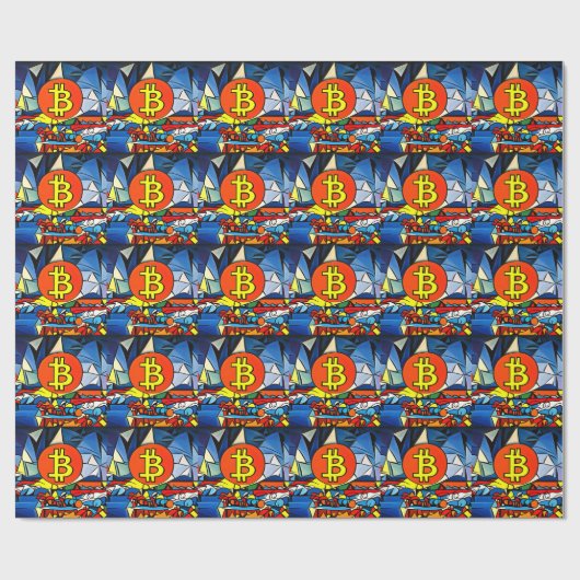 Papier Cadeau Art Bitcoin (Plat)