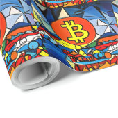 Papier Cadeau Art Bitcoin (Coin rond)