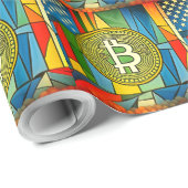 Papier Cadeau Art Bitcoin (Coin rond)