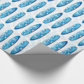 Papier Cadeau Art bleu de plage d'été de planches de surf (Coin)