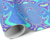 Papier Cadeau Art bleu moderne (Coin rond)