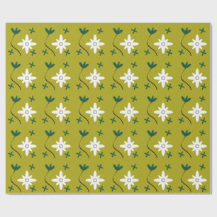 Papier Cadeau Art botanique abstrait de fleur de marguerite mini