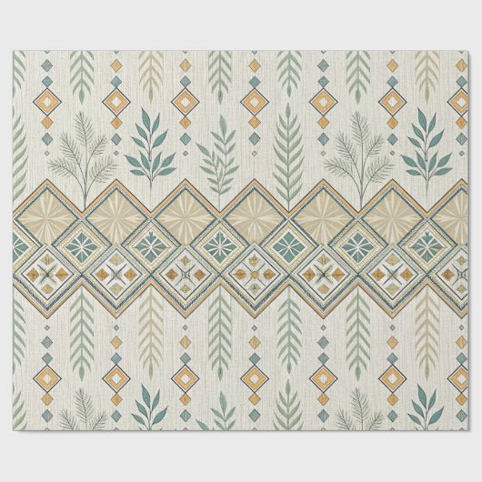 Papier Cadeau Art Botanique Géométrique Motif sans couture (Plat)