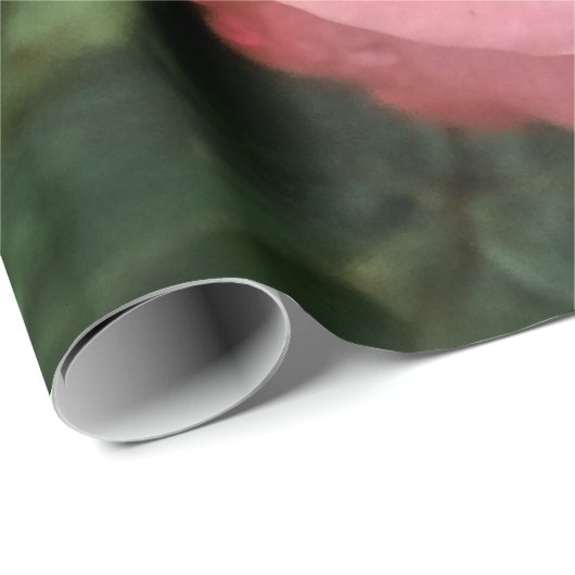 Papier Cadeau Art botanique romantique Rose Imprimer (Coin rond)