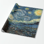Papier Cadeau Art célèbre, Starry Night, Van Gogh<br><div class="desc">Réimpression d'art célèbre,  Starry Night,  par Vincent Van Gogh</div>