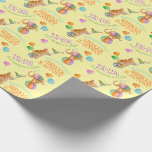 Papier Cadeau Art cirque animal sur mesure baby shower enveloppe