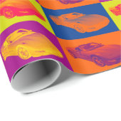 Papier Cadeau Art de bruit convertible de voiture de muscle de (Coin rond)