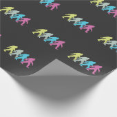 Papier Cadeau Art de bruit de silhouette de Bigfoot rétro (Coin)