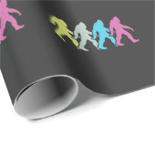 Papier Cadeau Art de bruit de silhouette de Bigfoot rétro (Coin rond)