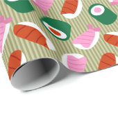 Papier Cadeau Art de bruit de sushi (Coin rond)