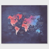 Papier Cadeau art de carte du monde (Plat)
