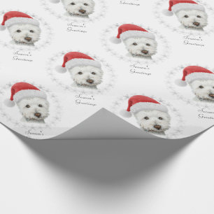 Papier Cadeau Art de chien de Westie de Noël