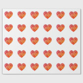Papier Cadeau Art de confettis de cœur abstrait (Plat)