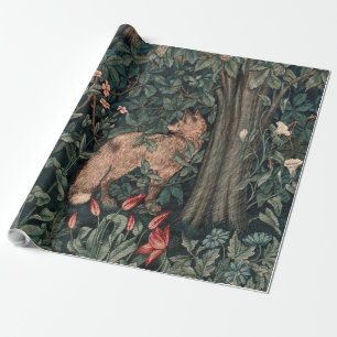 Papier Cadeau Art de faune de renard de verdure de William Morri