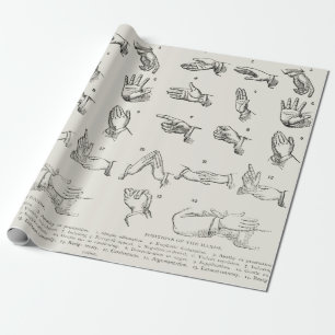 Papier Cadeau Art de gestes de la main en langue des signes vict