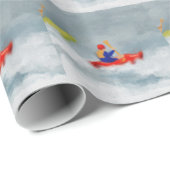Papier Cadeau Art de kayaks (Coin rond)