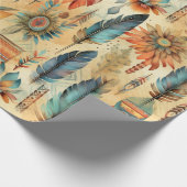 Papier Cadeau Art de la plume amérindienne du sud-ouest (Coin)