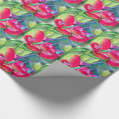 Papier Cadeau Art de l'aquarelle australienne à fleurs rouges (Coin)