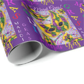 PAPIER CADEAU ART DE MARDI GRAS    (Coin rond)