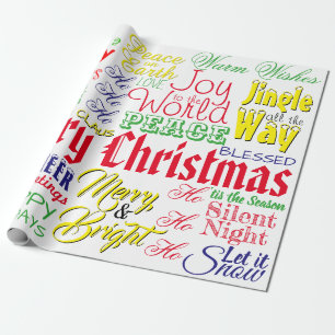 Papier Cadeau Art de mot de Noël