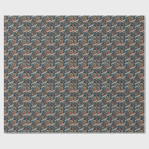 Papier Cadeau Art de motif japonais de guerrier samouraï et de v