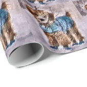 Papier Cadeau Art de Noël des canicules (Coin rond)