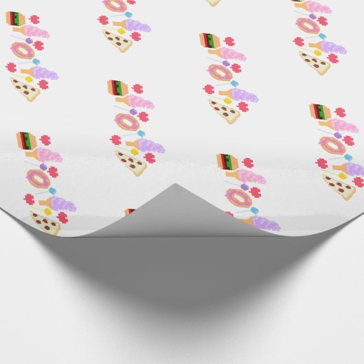 Papier Cadeau Art de nourriture industrielle de pixel (Coin)