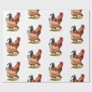 Papier Cadeau Art de poulet et de coq, volaille, animaux de ferm
