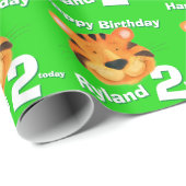 Papier Cadeau Art de visage de tigre et 2ème enveloppe (Coin rond)