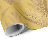 Papier Cadeau Art déco 16-01 de moutarde et d'or (Coin rond)
