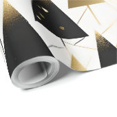 Papier Cadeau art déco arbres de noël enveloppant papier (Coin rond)