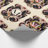PAPIER CADEAU ART DÉCO BEAUTÉ MODE COSTUME DESIGNER MONOGRAMME (Coin)