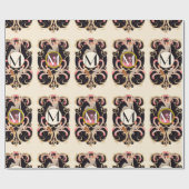 PAPIER CADEAU ART DÉCO BEAUTÉ MODE COSTUME DESIGNER MONOGRAMME (Plat)