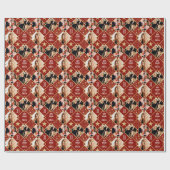 Papier Cadeau Art Deco Birthday Custom Photo Any Age 30th Red (Plat)