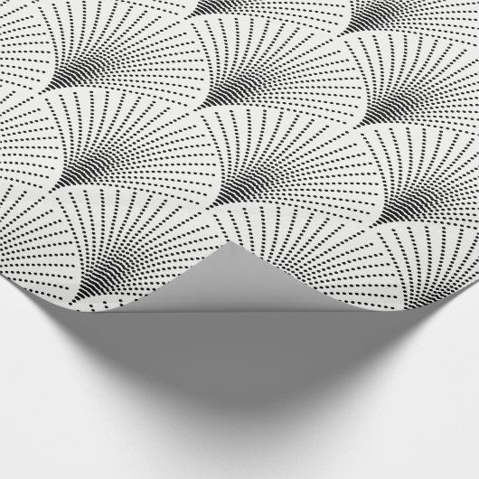 Papier Cadeau Art déco blanc et noir Motif sans couture (Coin)