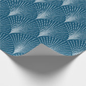 Papier Cadeau Art déco bleu et blanc sans couture motif 2 (Coin)