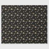 Papier Cadeau Art Deco Champagne Constellations Night Pattern (Plat)