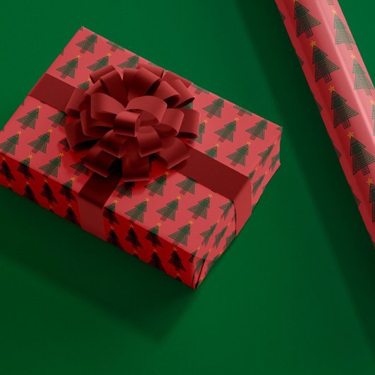 Papier Cadeau Art Deco Christmas Tree