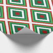 Papier Cadeau Art Déco de Noël vert et rouge (Coin)