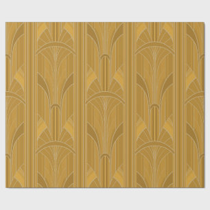 Papier Cadeau Art déco des années 20 - Or jaune
