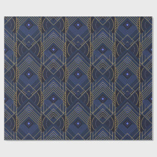 Papier Cadeau Art Deco Geometric Uplift - Blue